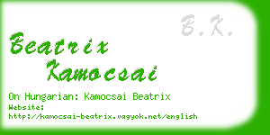 beatrix kamocsai business card
